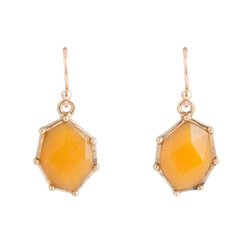 Lucky 7's Earrings - Yellow Quartz sold by Barse