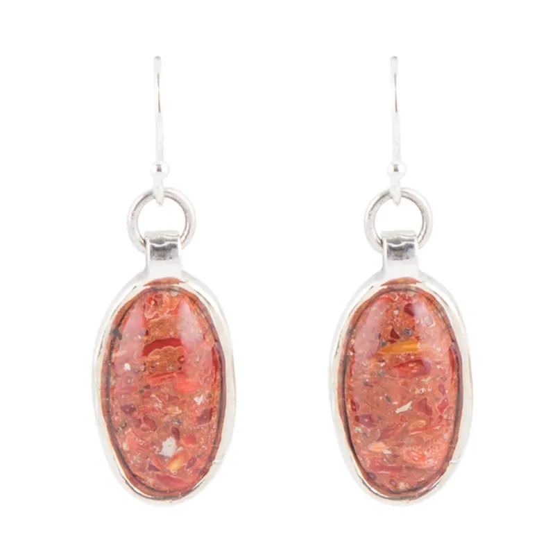 Eternally Orange Sponge Coral Earrings - Sterling sold by Barse