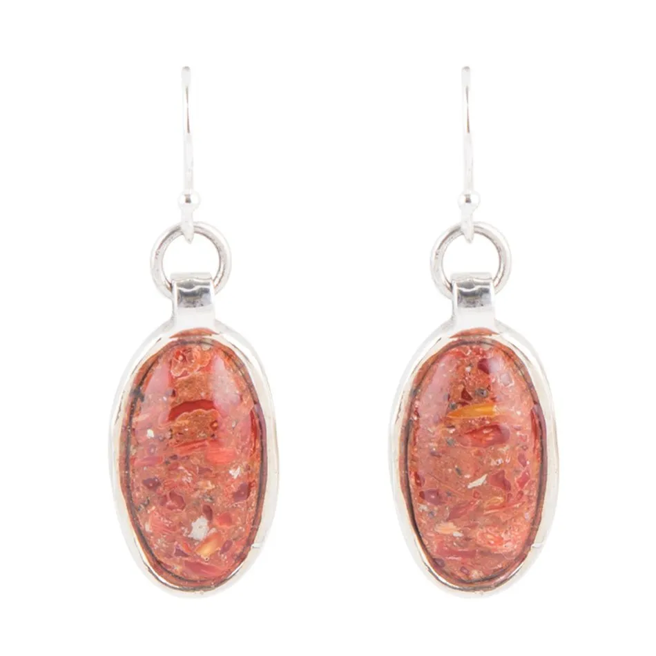 Eternally Orange Sponge Coral Earrings - Sterling sold by Barse