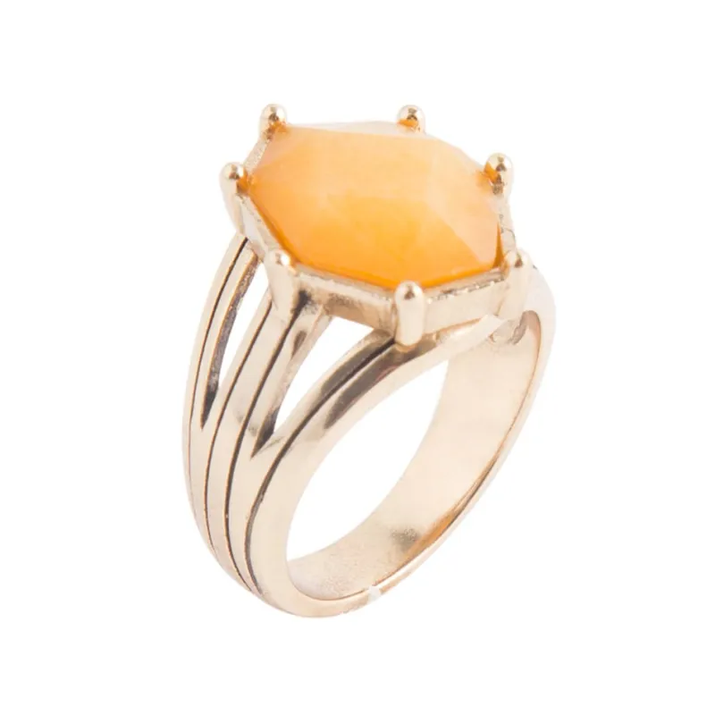 Lucky 7's Ring - Yellow Quartz sold by Barse