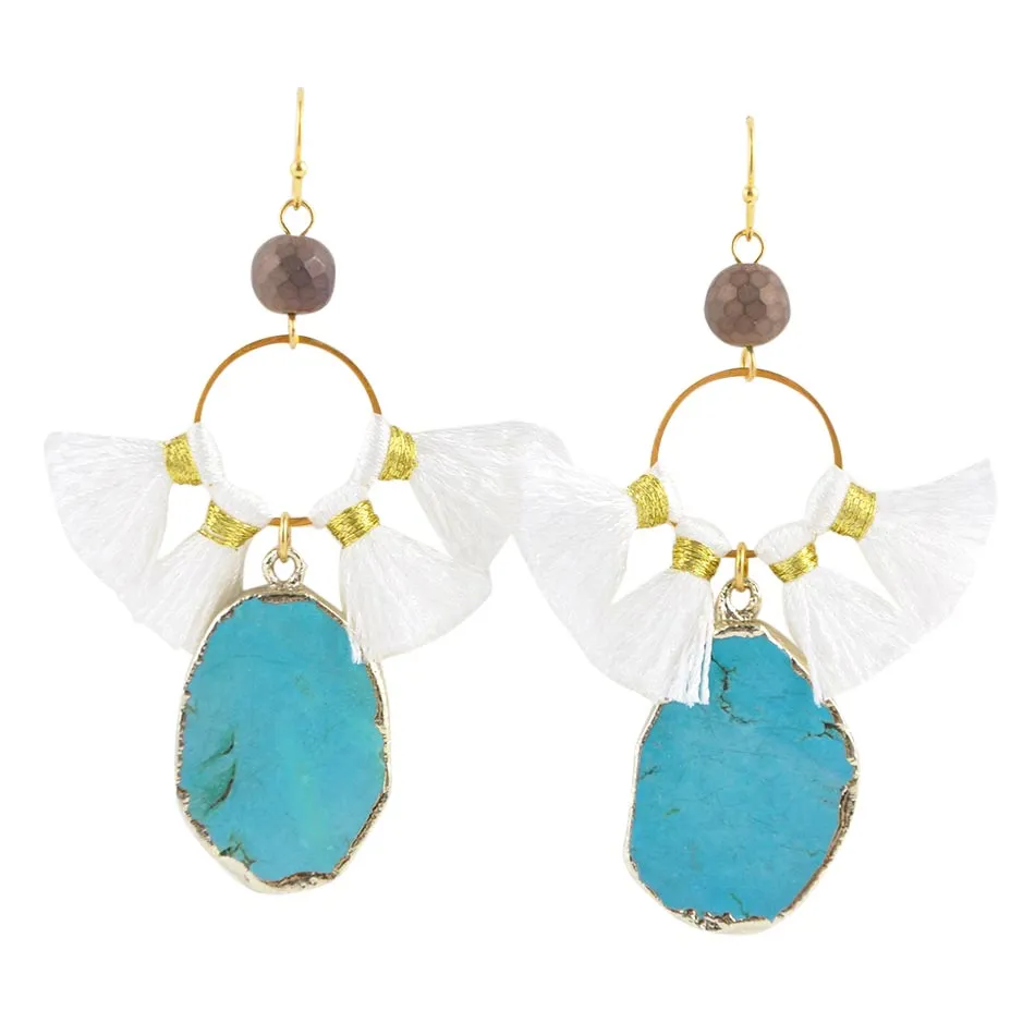 Dreamcatcher Earring-Turquoise Magnesite sold by Barse