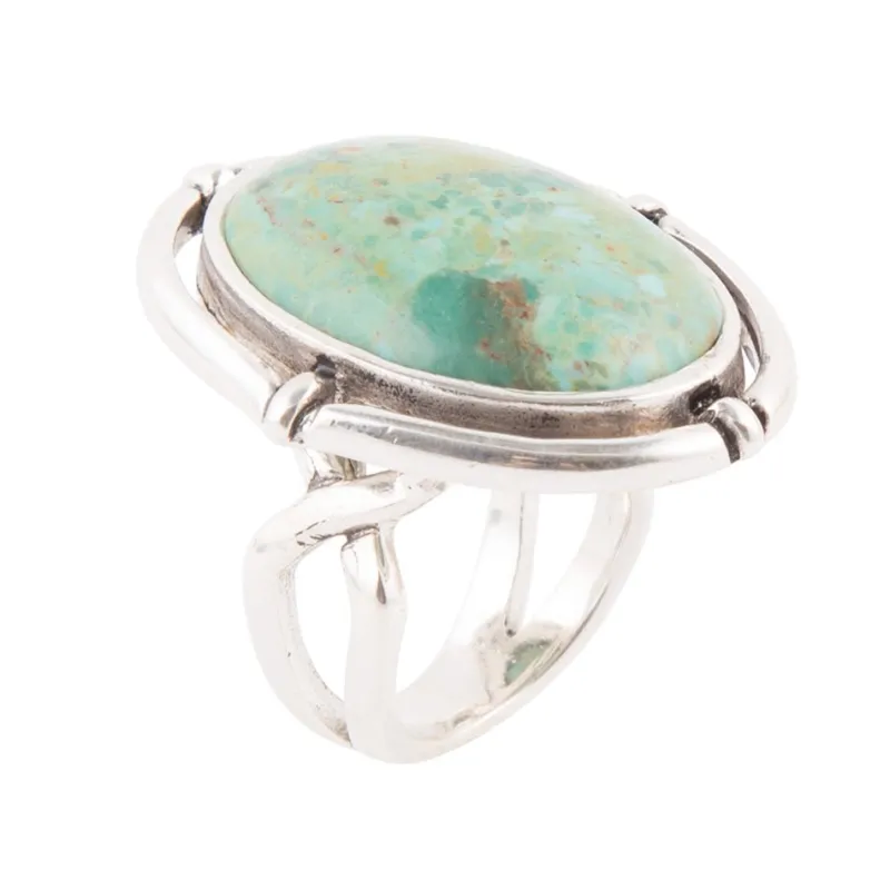 Make a Statement Blue Turquoise and Sterling Silver Ring sold by Barse