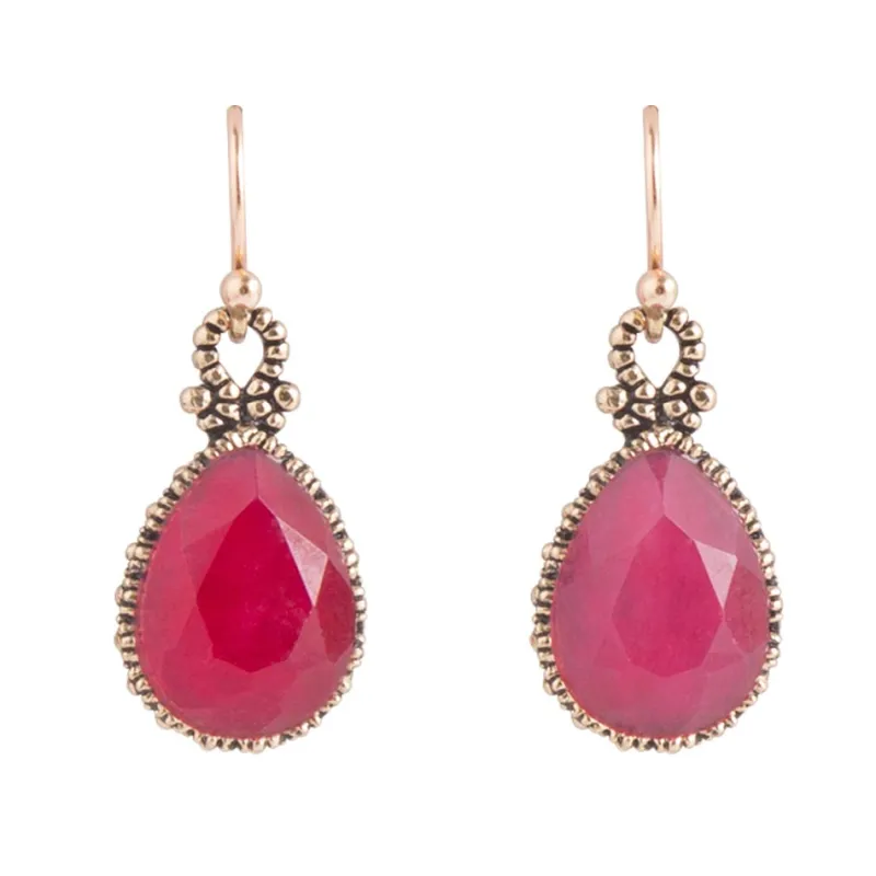 Dreamy Drop Red Onyx Earrings sold by Barse