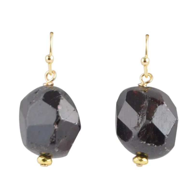 Dark Purple Garnet Drop Earring made by Barse