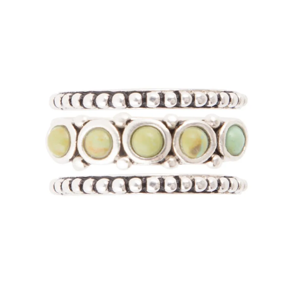 Triple Play Blue Turquoise and Sterling Silver Stack Ring sold by Barse product image thumbnail 4