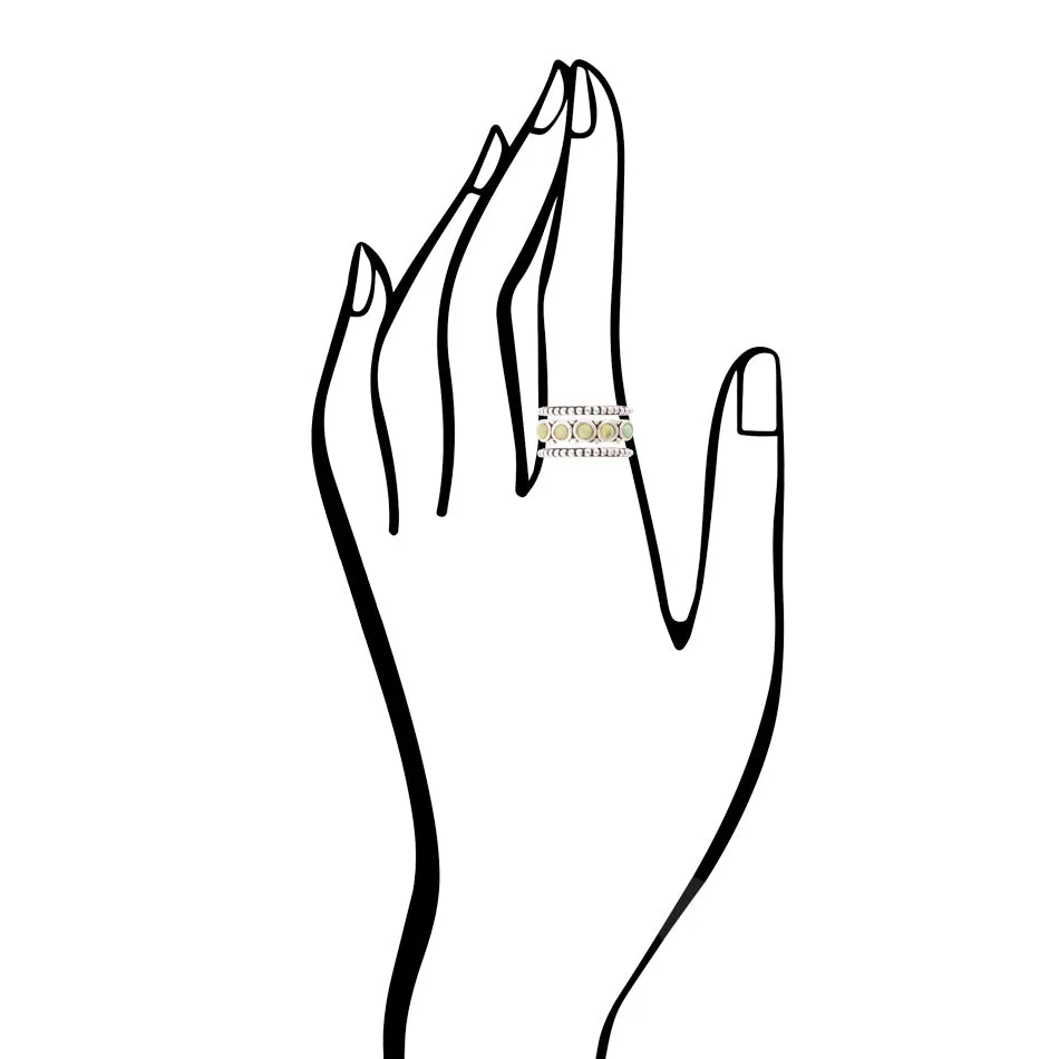 Triple Play Blue Turquoise and Sterling Silver Stack Ring sold by Barse product image thumbnail 5