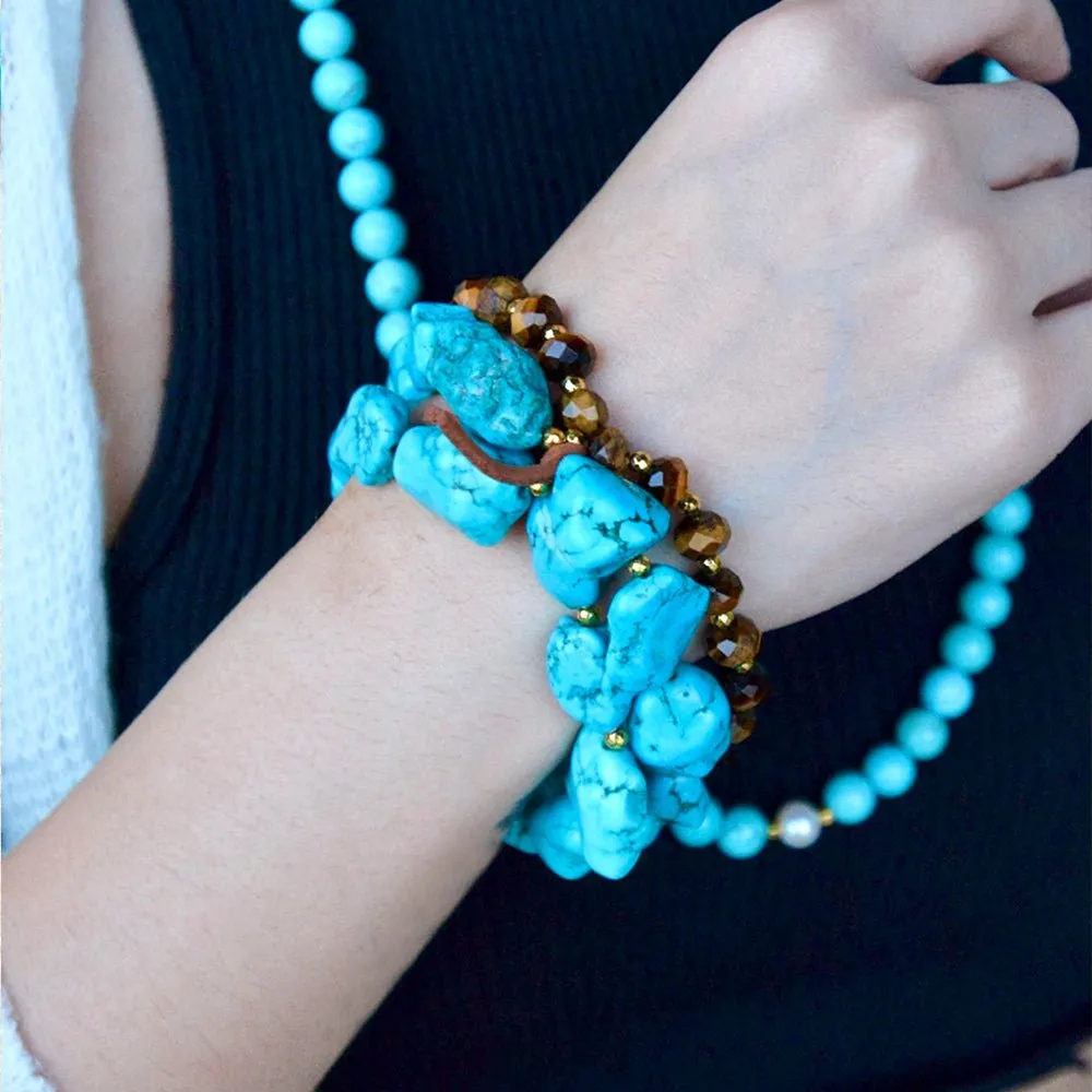 Smoky Brown Tiger's Eye Golden Stretch Bracelet Set sold by Barse product image thumbnail 2