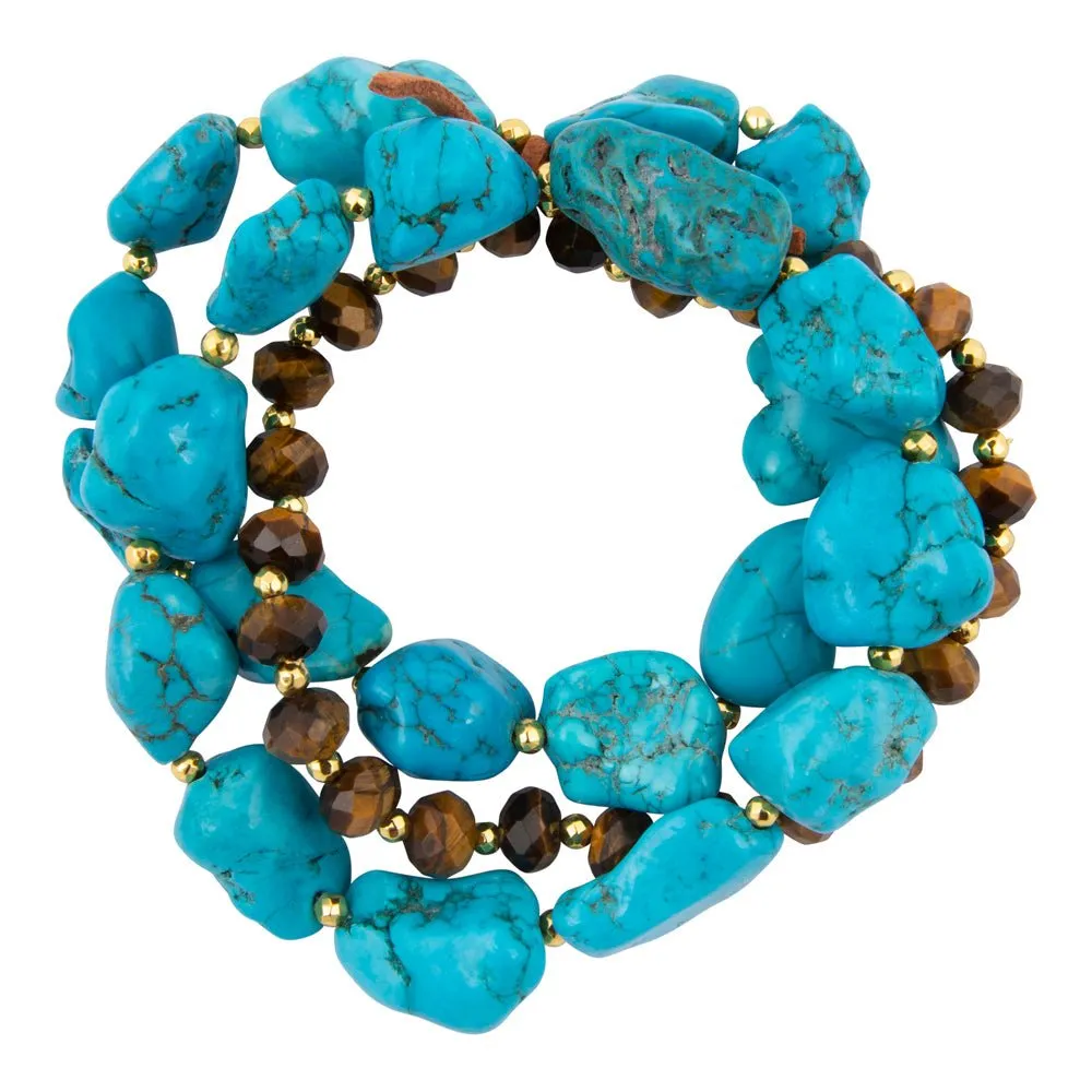 Smoky Brown Tiger's Eye Golden Stretch Bracelet Set sold by Barse product image thumbnail 4