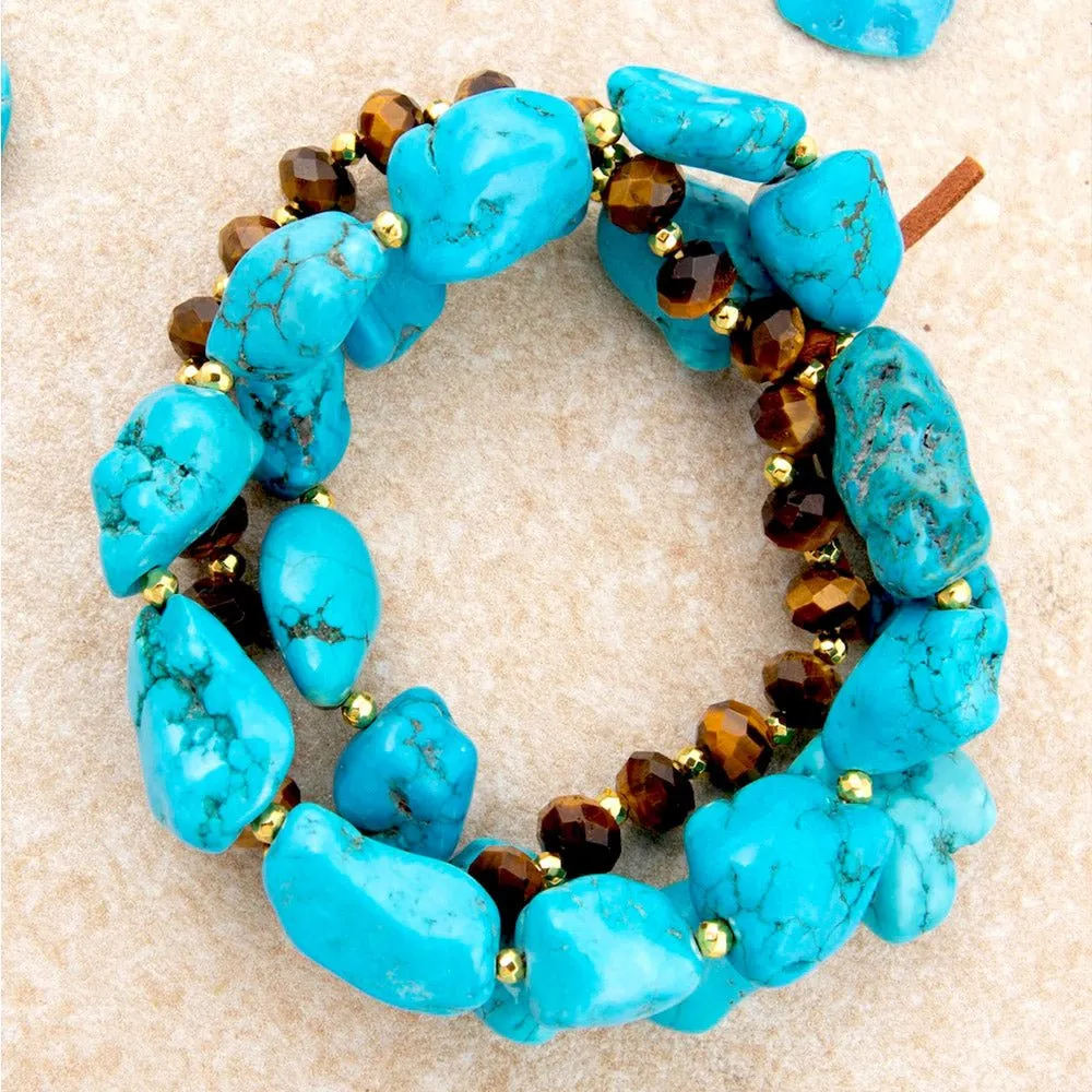 Smoky Brown Tiger's Eye Golden Stretch Bracelet Set sold by Barse product image thumbnail 3