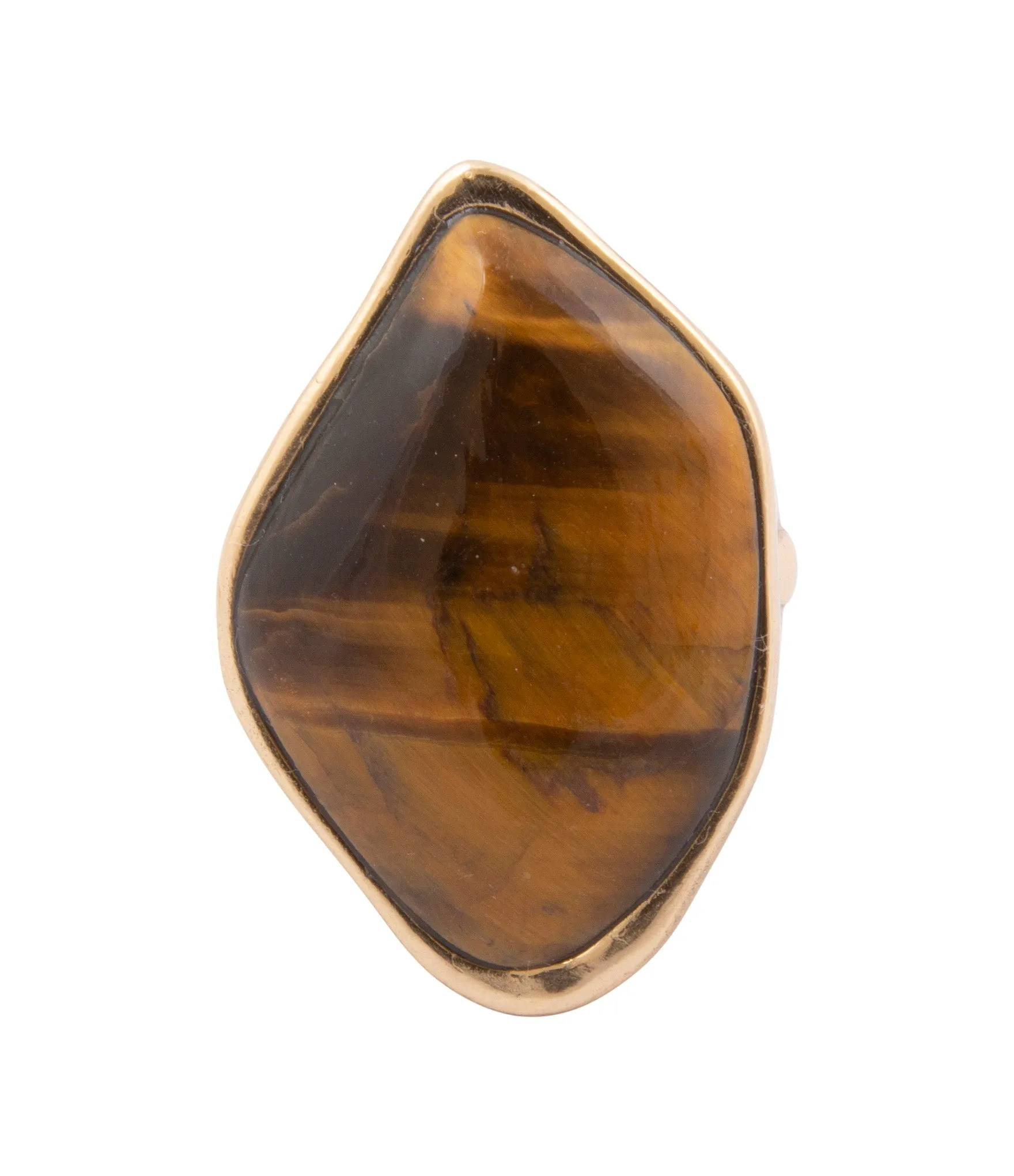 Abstract Brown Tiger's Eye Golden Statement Ring sold by Barse product image thumbnail 4