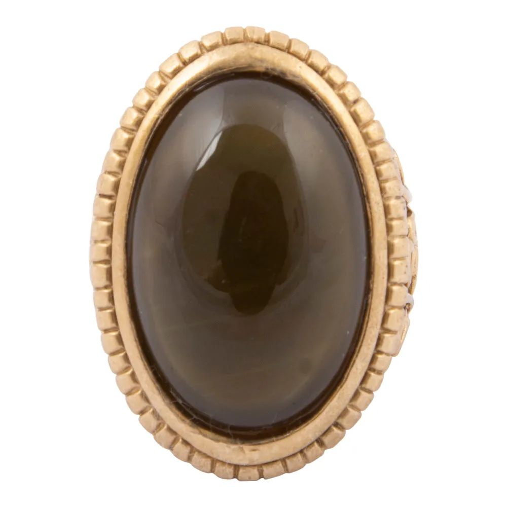 Brown Smoky Quartz Shimmer Golden Statement Ring sold by Barse product image thumbnail 4