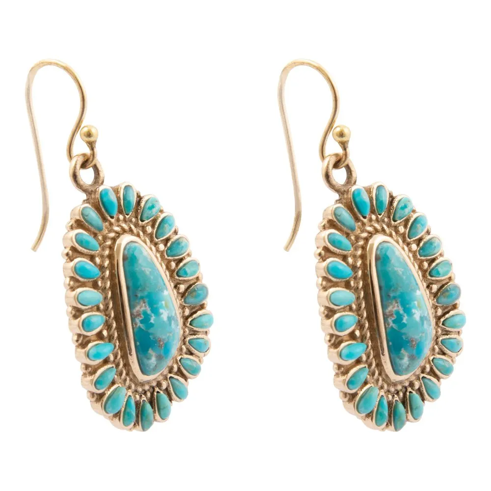 Sedona Blue Turquoise Golden Drop Earrings sold by Barse product image thumbnail 4