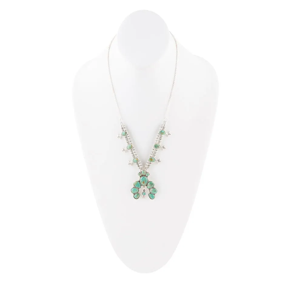 Squash Blossom Statement Blue Turquoise and Sterling Silver Necklace sold by Barse product image thumbnail 4