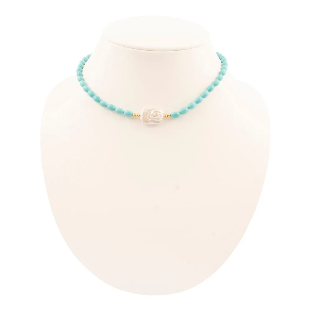 Blue Turquoise Cirrus Golden Necklace sold by Barse product image thumbnail 3