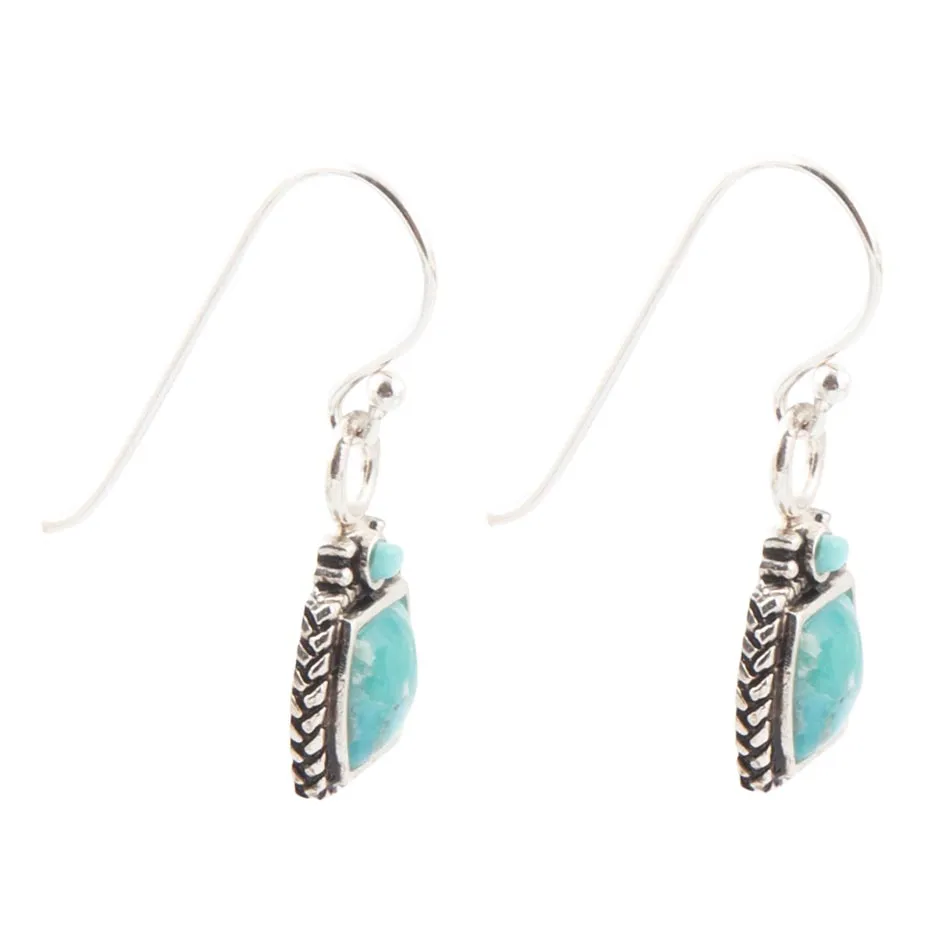 Delicately Detailed Blue Turquoise and Sterling Silver Earrings sold by Barse product image thumbnail 3