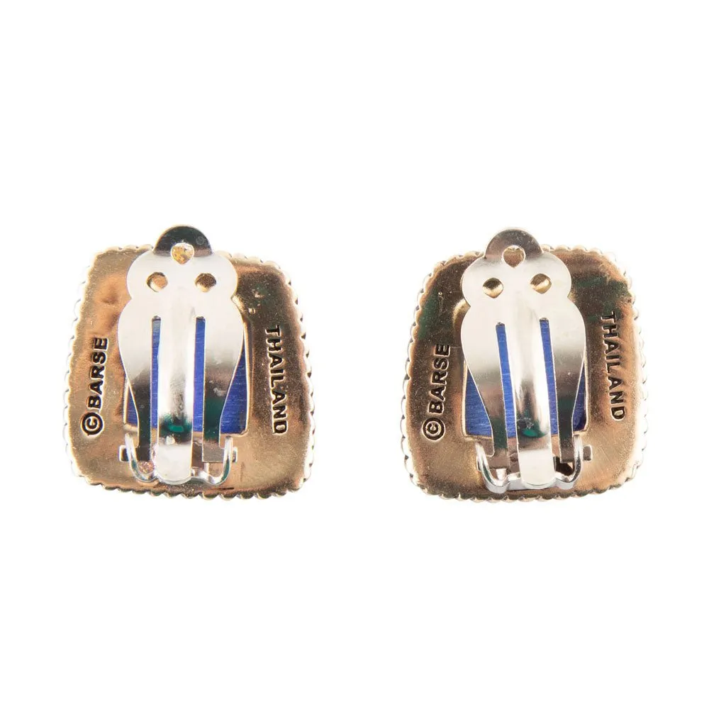 Roped Blue Lapis Golden Clip Earrings sold by Barse product image thumbnail 3