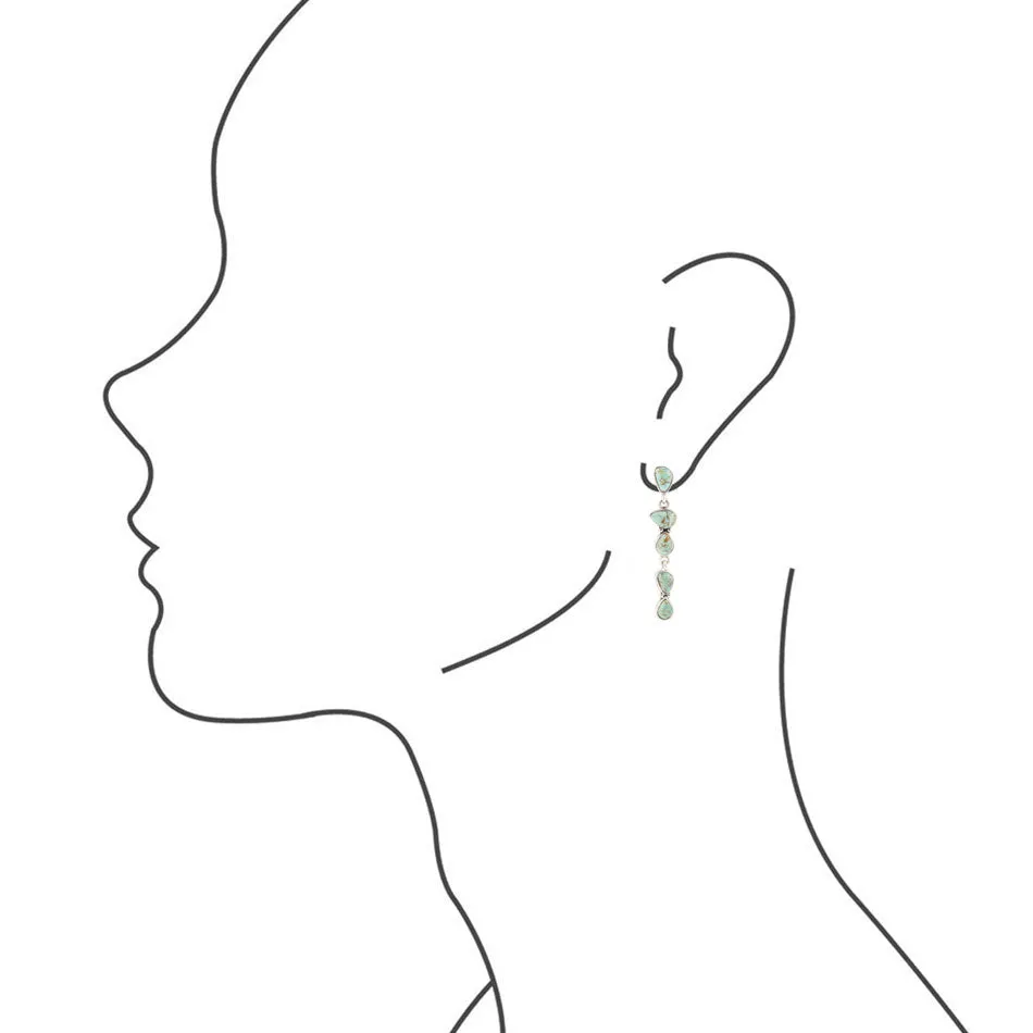 Durango Blue Turquoise and Sterling Silver Linear Post Earrings sold by Barse product image thumbnail 4