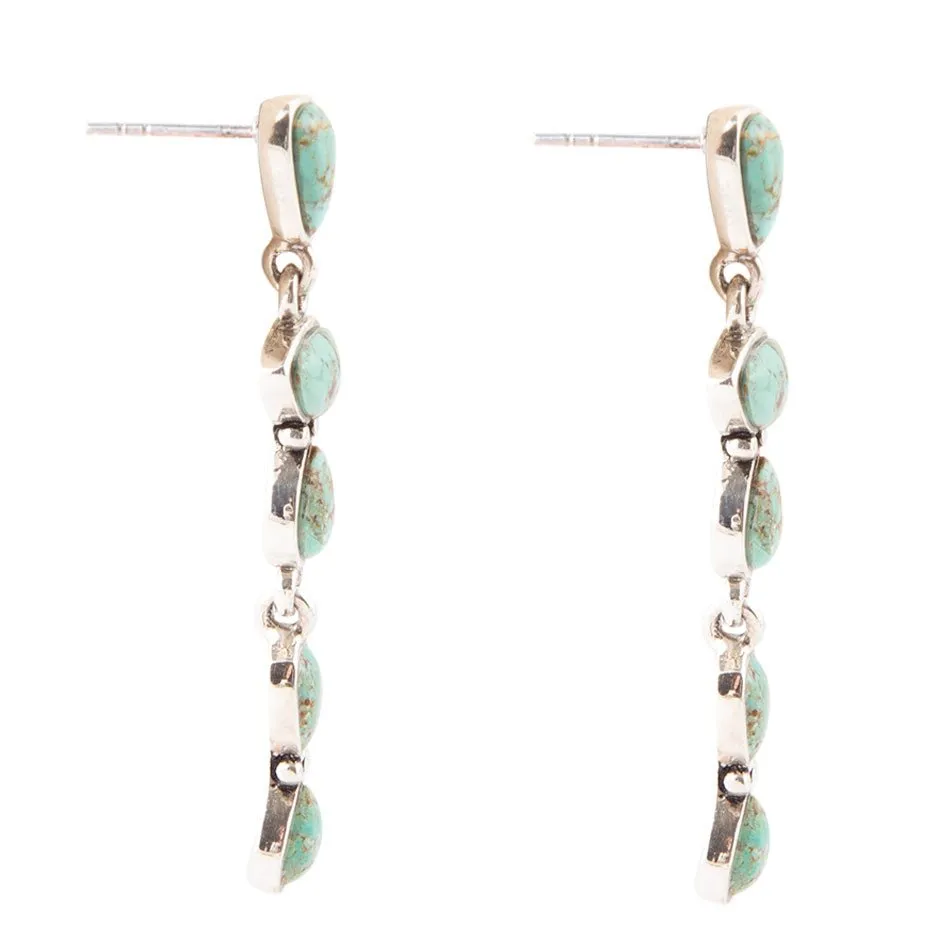Durango Blue Turquoise and Sterling Silver Linear Post Earrings sold by Barse product image thumbnail 3