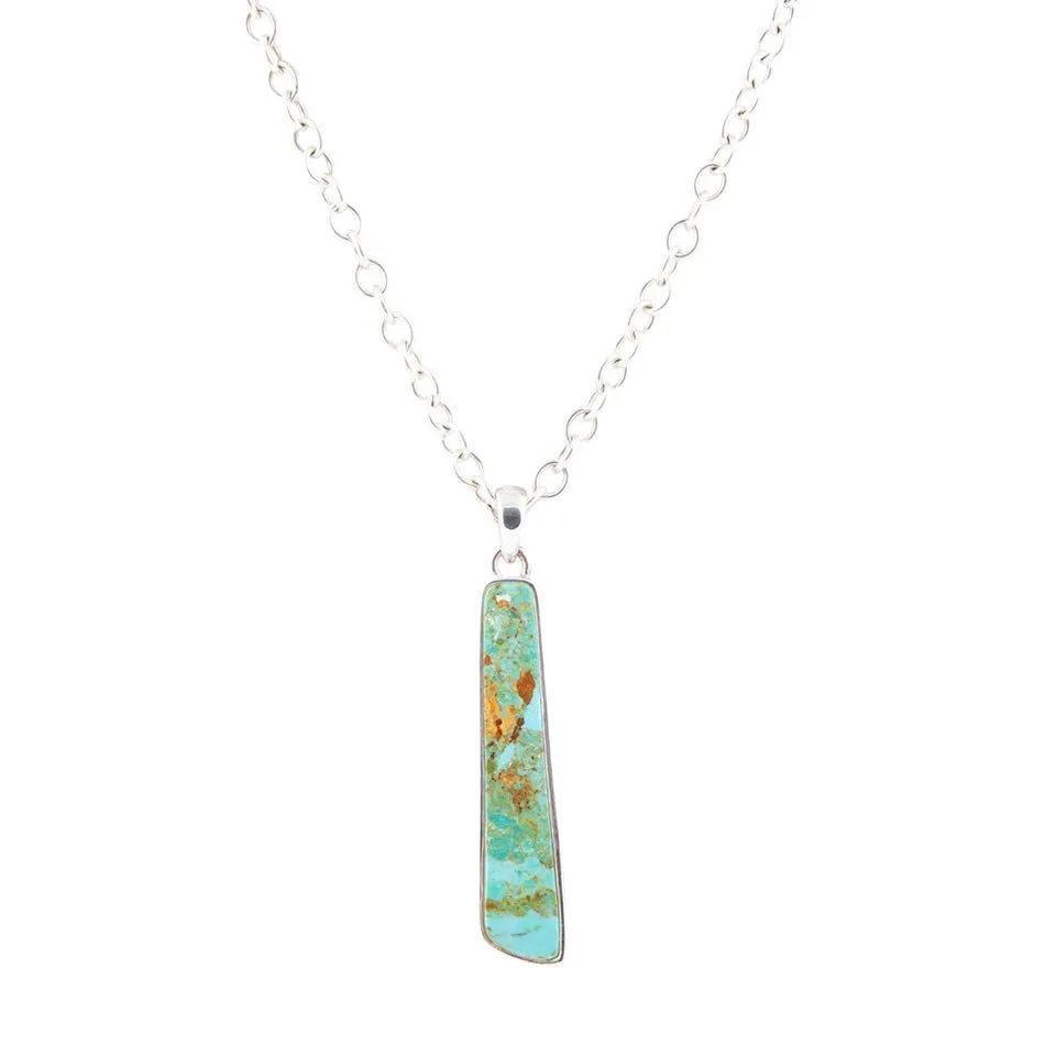 Pueblo Blue Turquoise and Sterling Silver Pendant Necklace sold by Barse