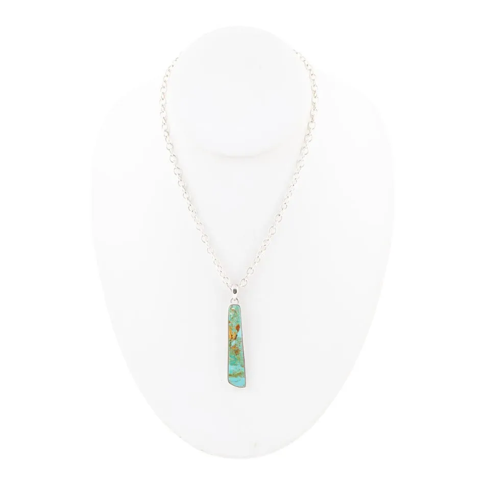 Pueblo Blue Turquoise and Sterling Silver Pendant Necklace sold by Barse product image thumbnail 5