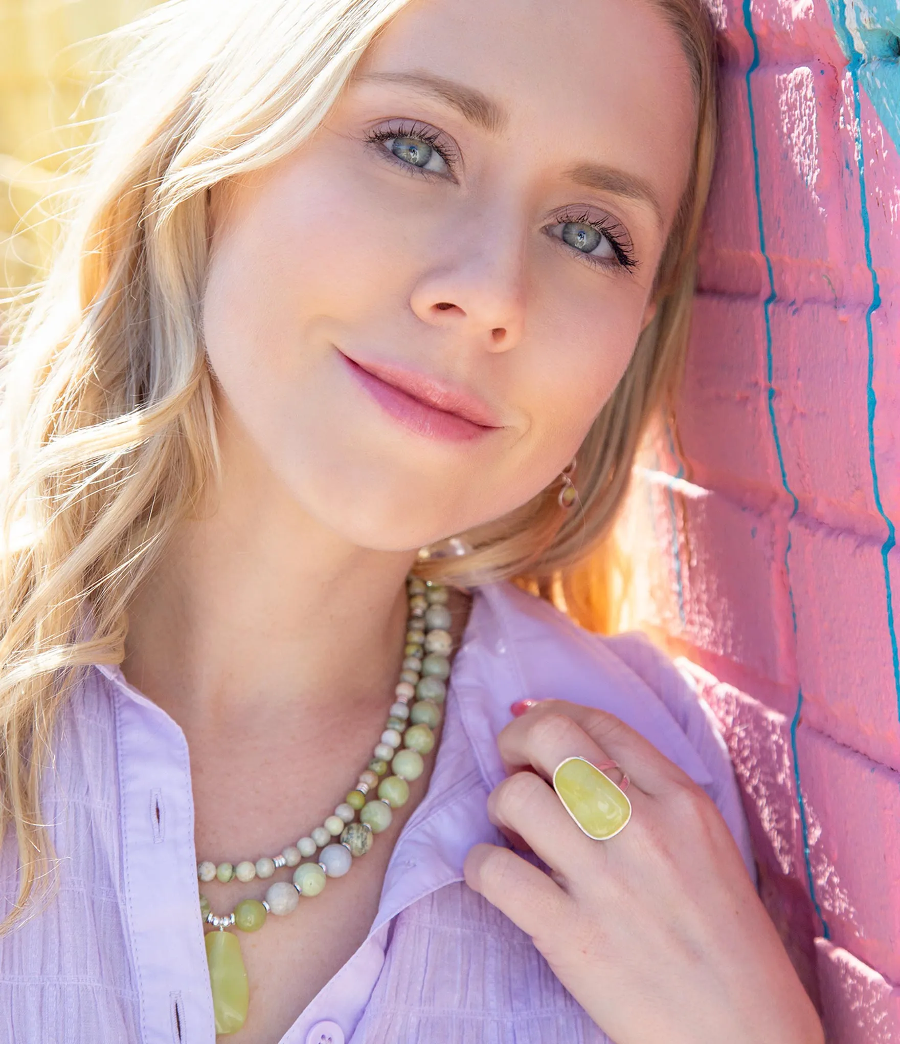 Madeleine Yellow Jade and Sterling Silver Ring sold by Barse product image thumbnail 3