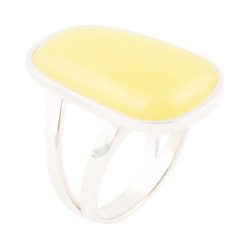 Madeleine Yellow Jade and Sterling Silver Ring sold by Barse