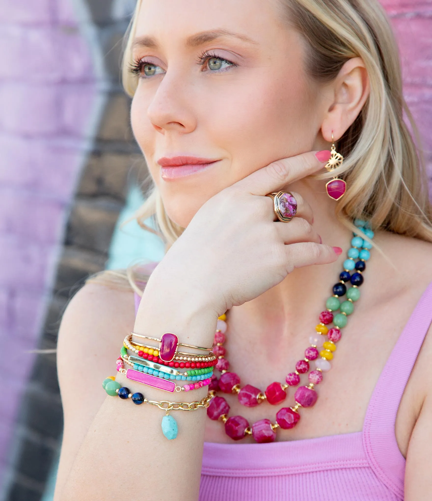 Serape Multi Stone Stretch Bracelet Set sold by Barse product image thumbnail 2