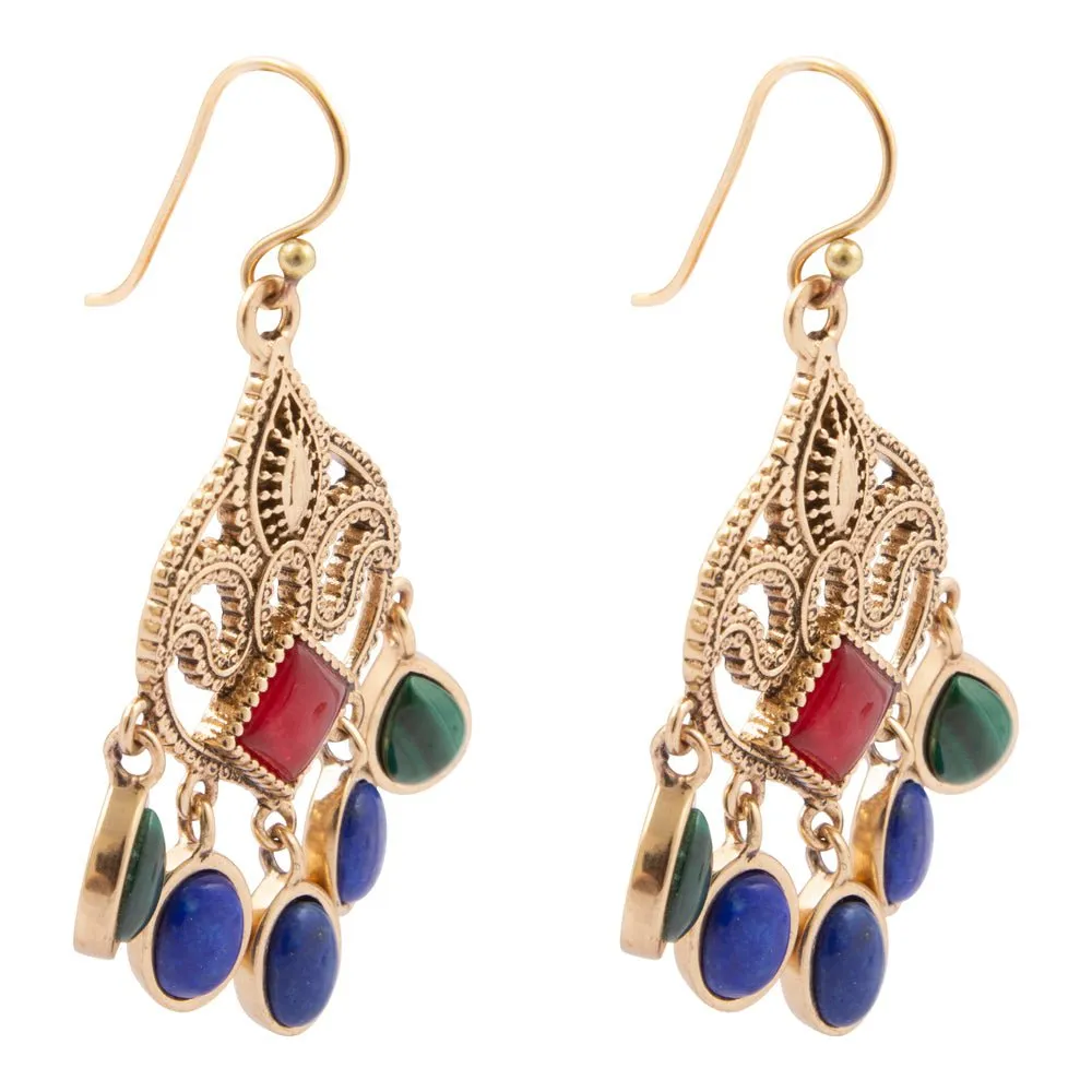 Luscious Red Quartz Golden Chandelier Earrings sold by Barse product image thumbnail 4