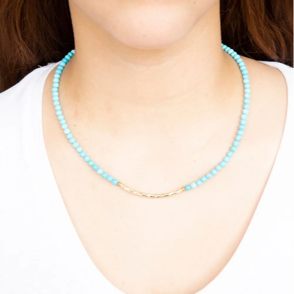 Little Bit Round Blue Turquoise Necklace sold by Barse product image thumbnail 2