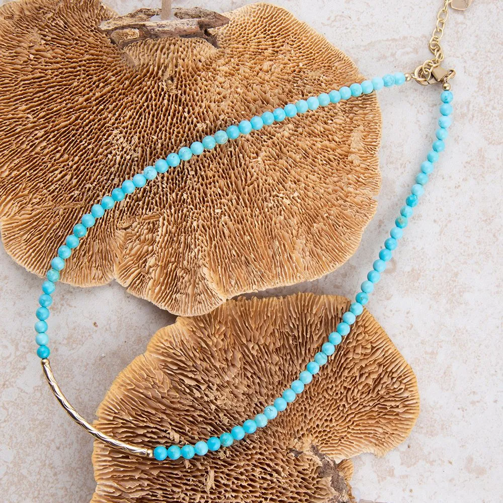 Little Bit Round Blue Turquoise Necklace sold by Barse product image thumbnail 4
