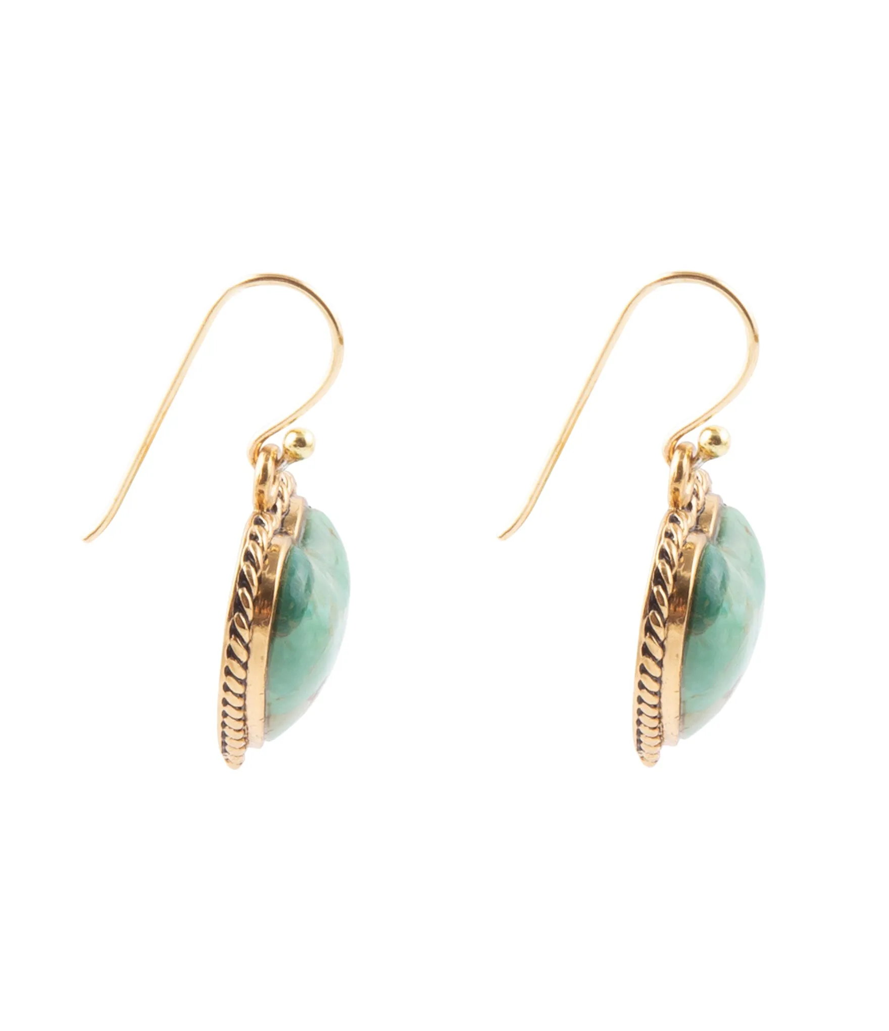 Blue Turquoise Rope My Heart and Golden Earrings sold by Barse product image thumbnail 3