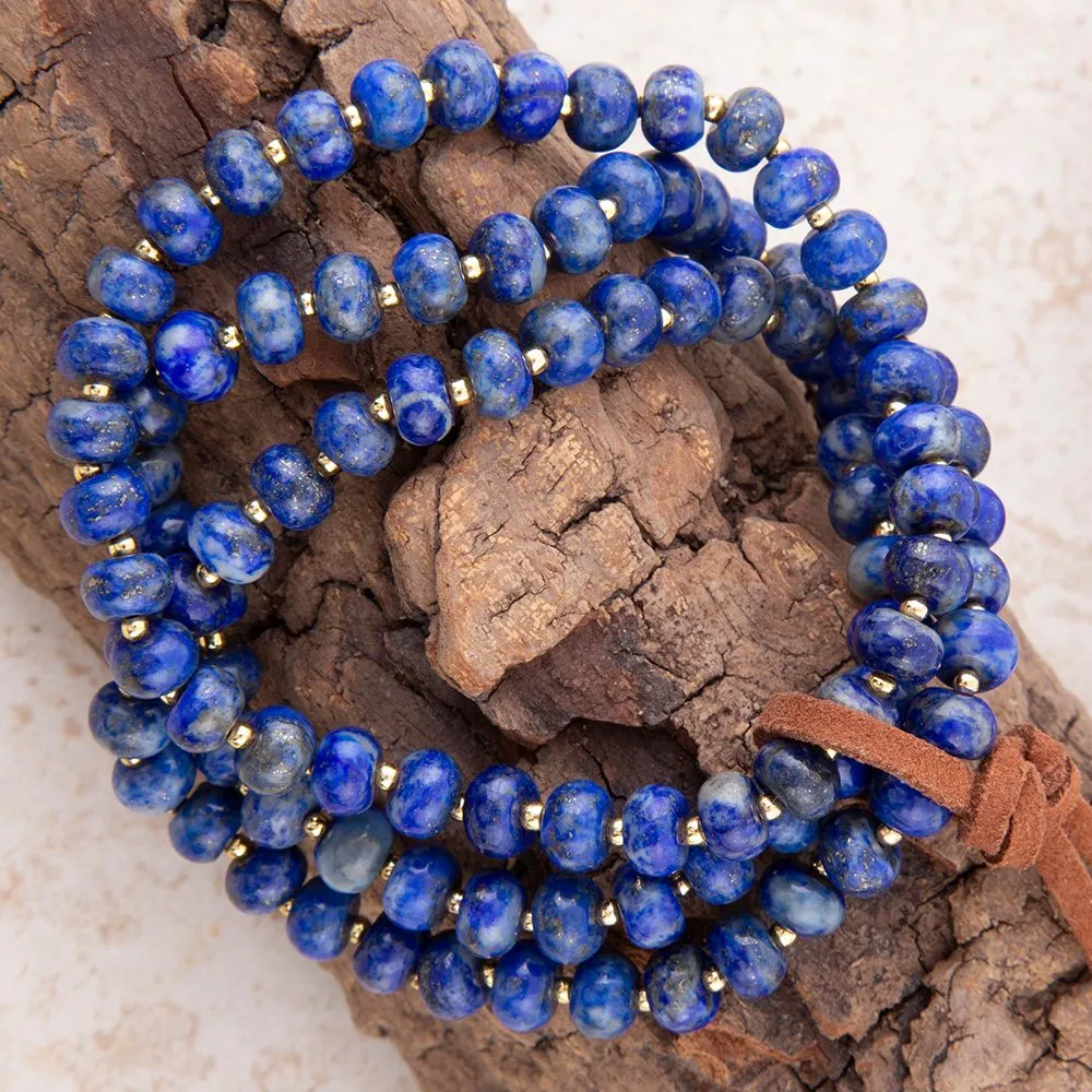 Blue Lapis Triple Strand Golden Bracelet Set sold by Barse product image thumbnail 3