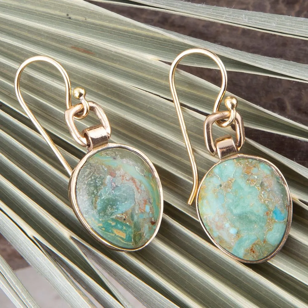 Drops of Blue Turquoise Golden Bronze Drop Earrings sold by Barse product image thumbnail 2
