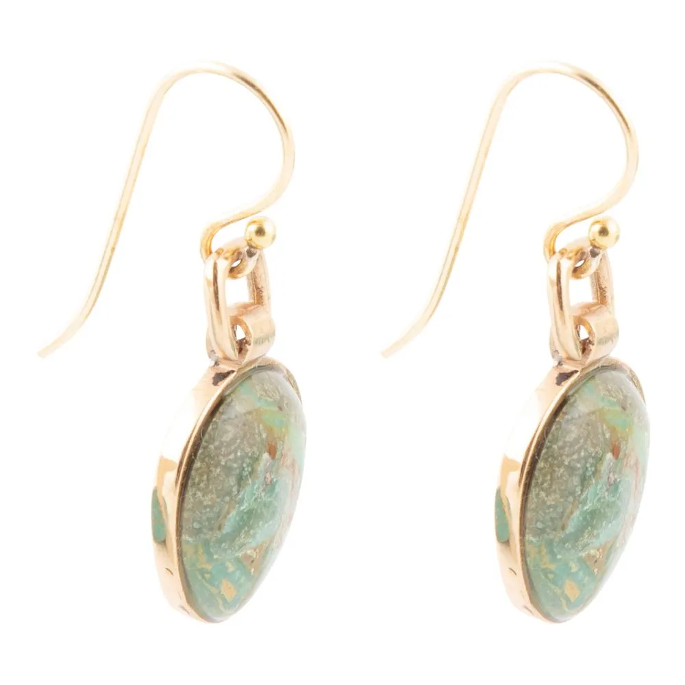 Drops of Blue Turquoise Golden Bronze Drop Earrings sold by Barse product image thumbnail 3