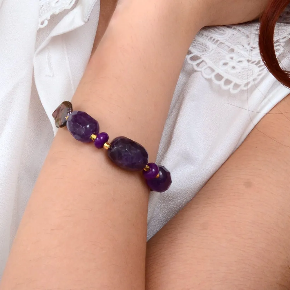 Purple Amethyst and Magnesite Golden Bracelet sold by Barse product image thumbnail 2