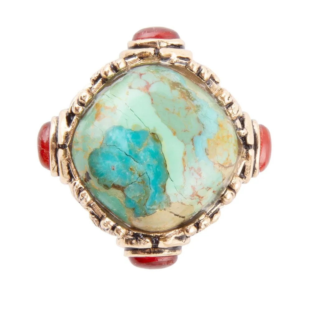 Wilder Blue Turquoise Golden Statement Ring sold by Barse product image thumbnail 3