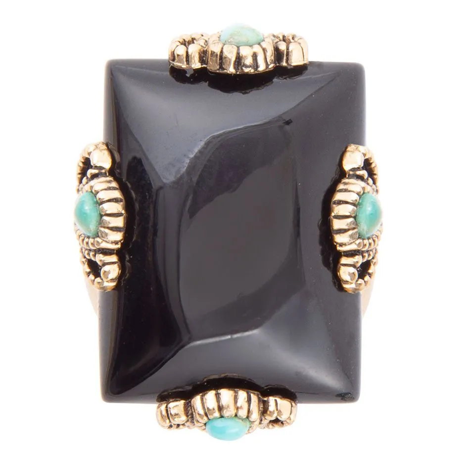 Prima Black Onyx Golden Statement Ring sold by Barse product image thumbnail 3
