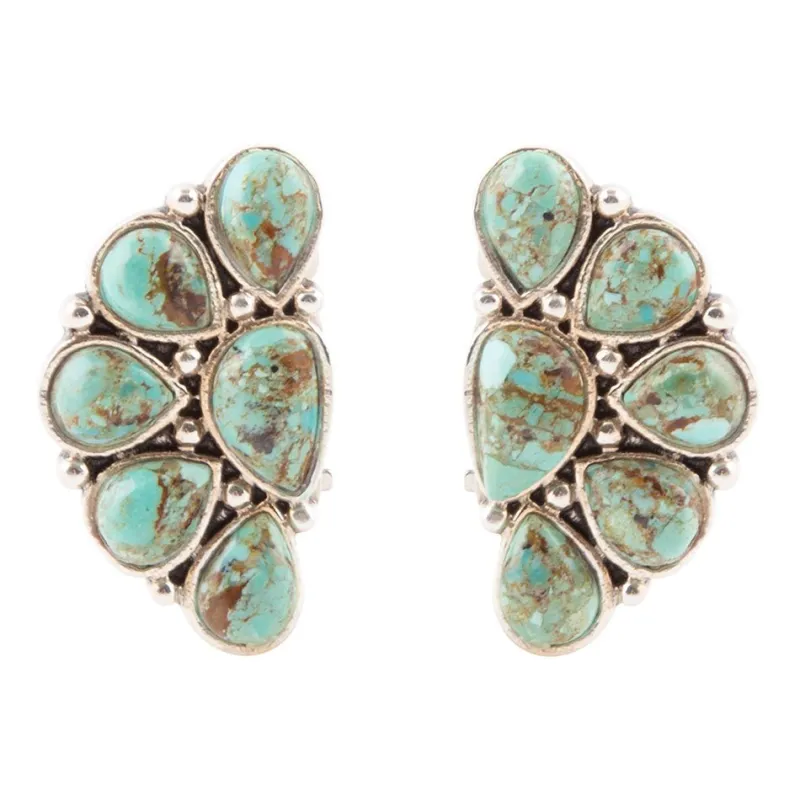 Durango Blue Turquoise Sterling Silver Clip Earrings sold by Barse