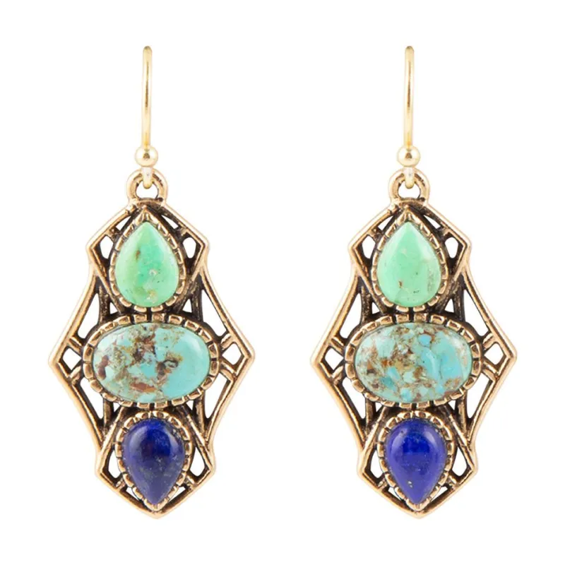 Blue Hues Multi Stone Earring sold by Barse