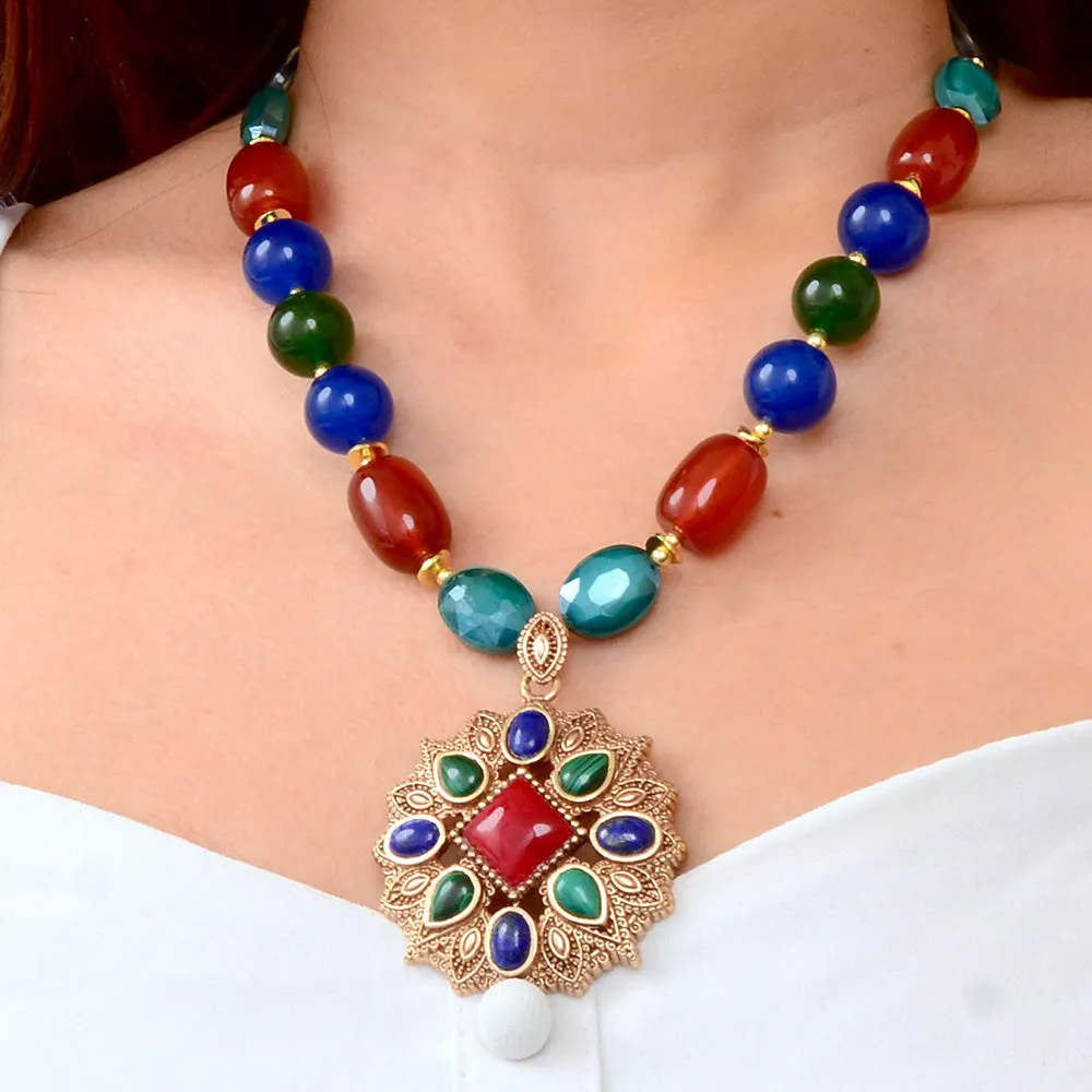 Luscious Jeweled Red Quartz Golden Pendant sold by Barse product image thumbnail 2