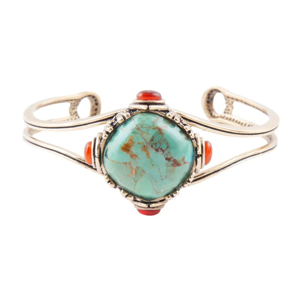 Wilder Turquoise Carnelian and Bronze Cuff Bracelet sold by Barse product image thumbnail 4