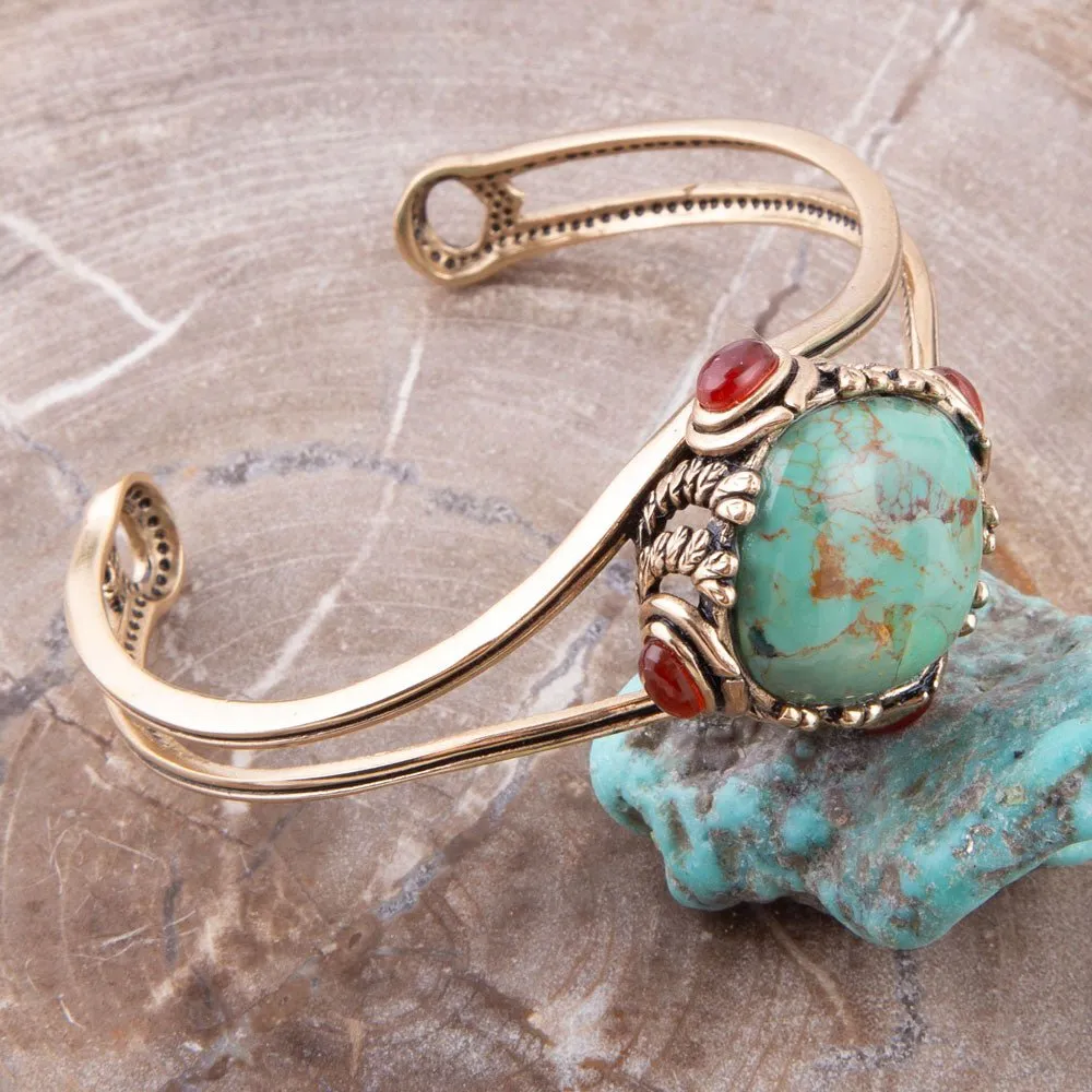 Wilder Turquoise Carnelian and Bronze Cuff Bracelet sold by Barse product image thumbnail 3