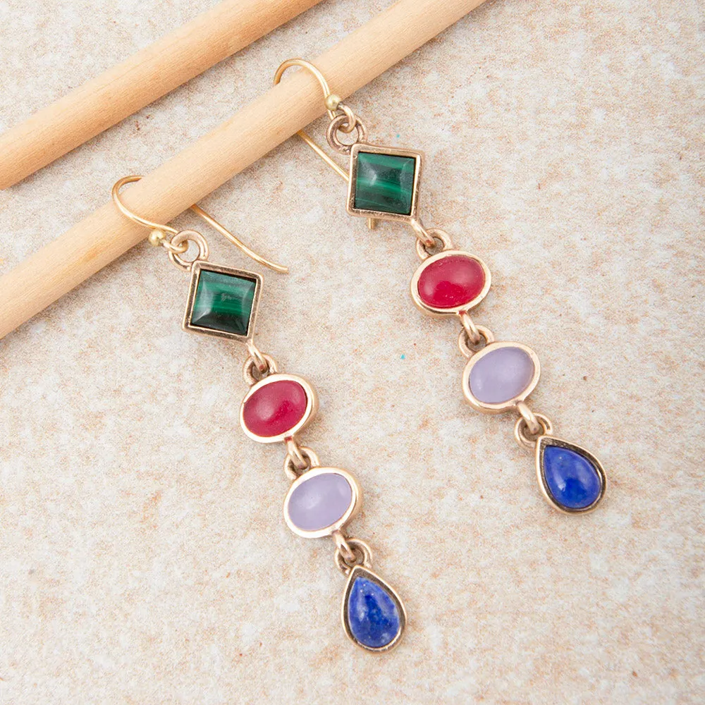 Luscious Jeweled Purple Quartz Golden Drop Earrings sold by Barse product image thumbnail 3