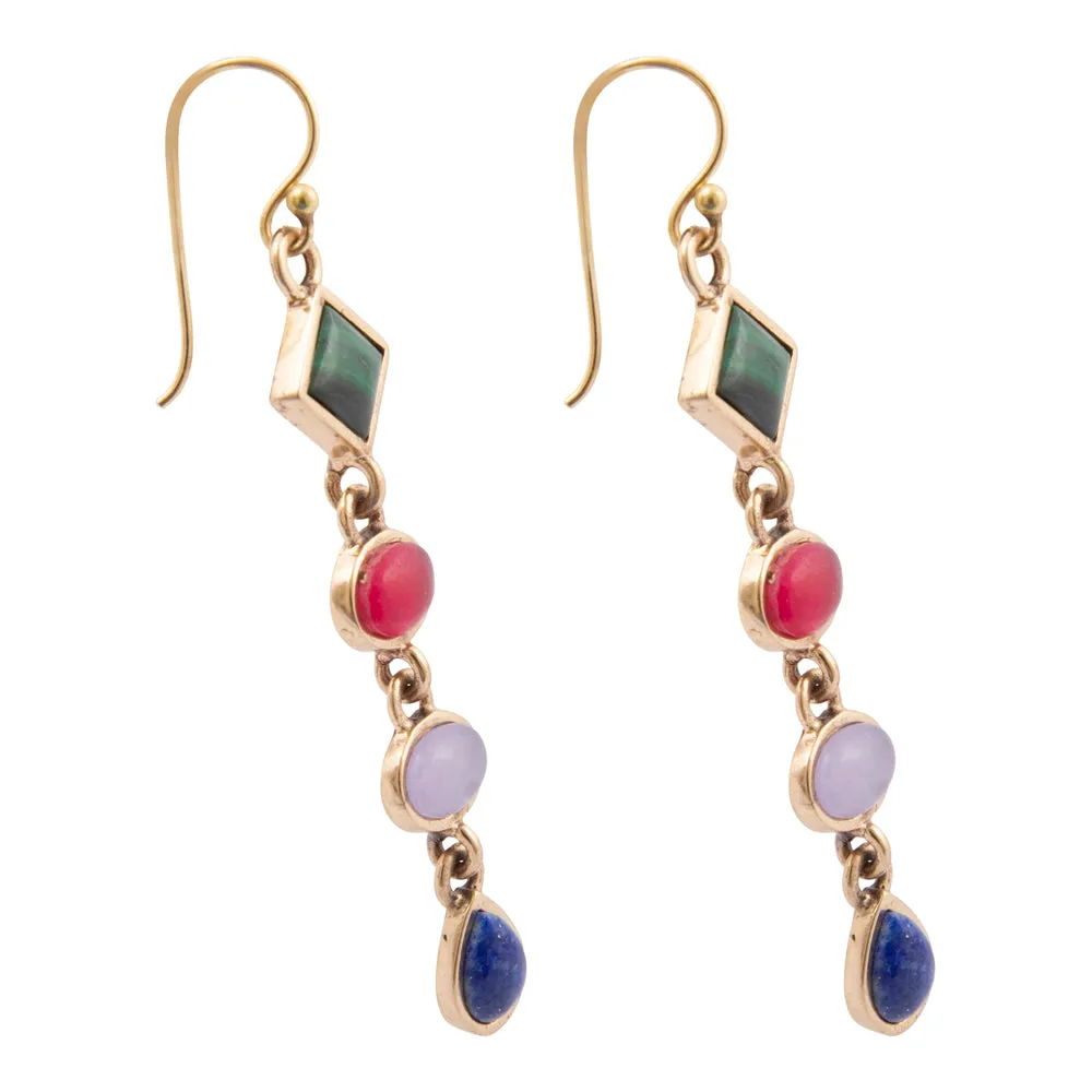 Luscious Jeweled Purple Quartz Golden Drop Earrings sold by Barse product image thumbnail 4