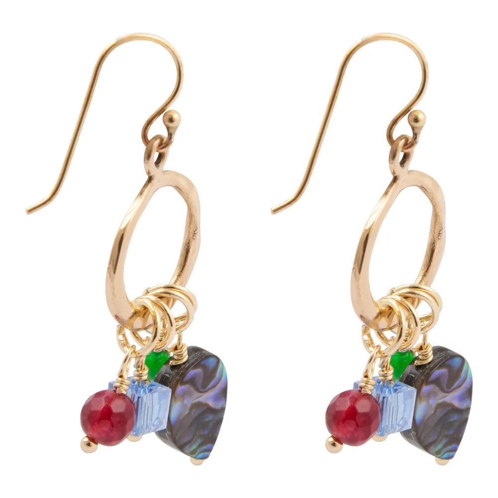 Abalone and Green Onyx Golden Chandelier Earrings sold by Barse product image thumbnail 4