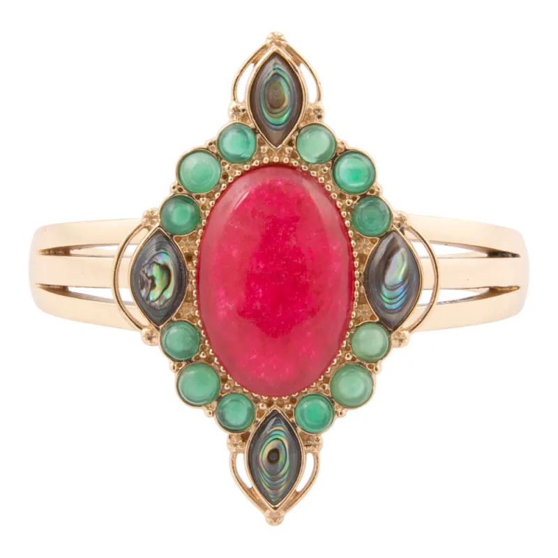 Regalia Red Onyx Golden Cuff Bracelet sold by Barse