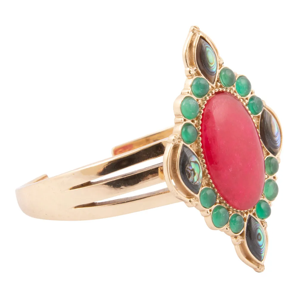 Regalia Red Onyx Golden Cuff Bracelet sold by Barse product image thumbnail 4