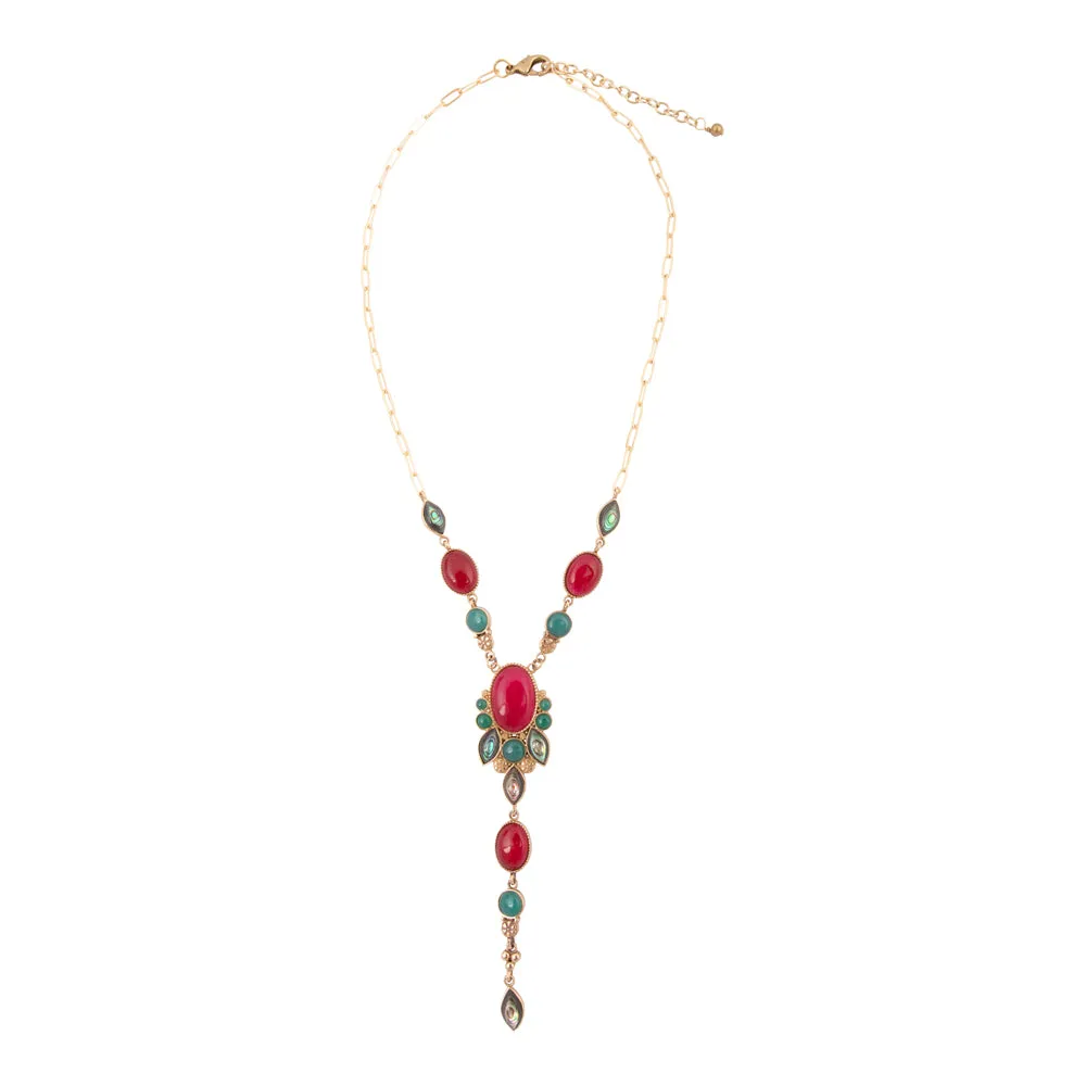 Regalia Red Onyx Golden Y Necklace sold by Barse product image thumbnail 3