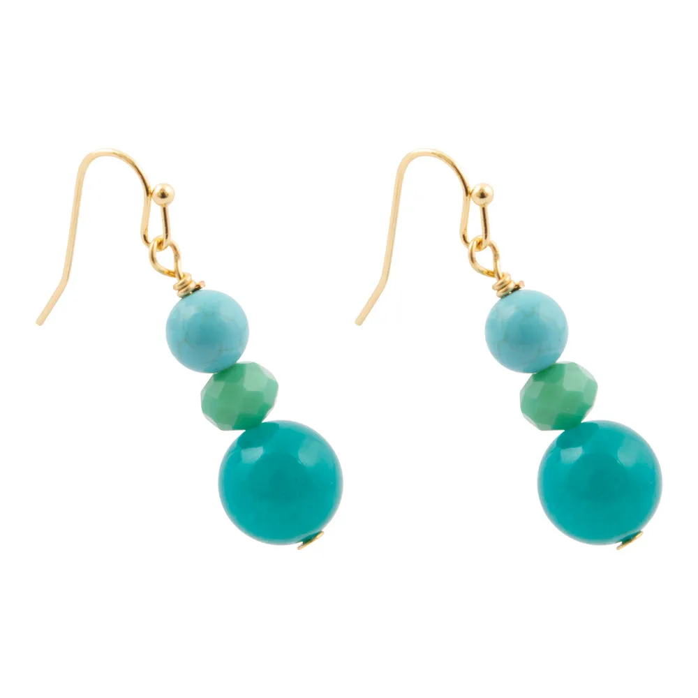 Teal Jade Golden Drop Earrings sold by Barse product image thumbnail 4