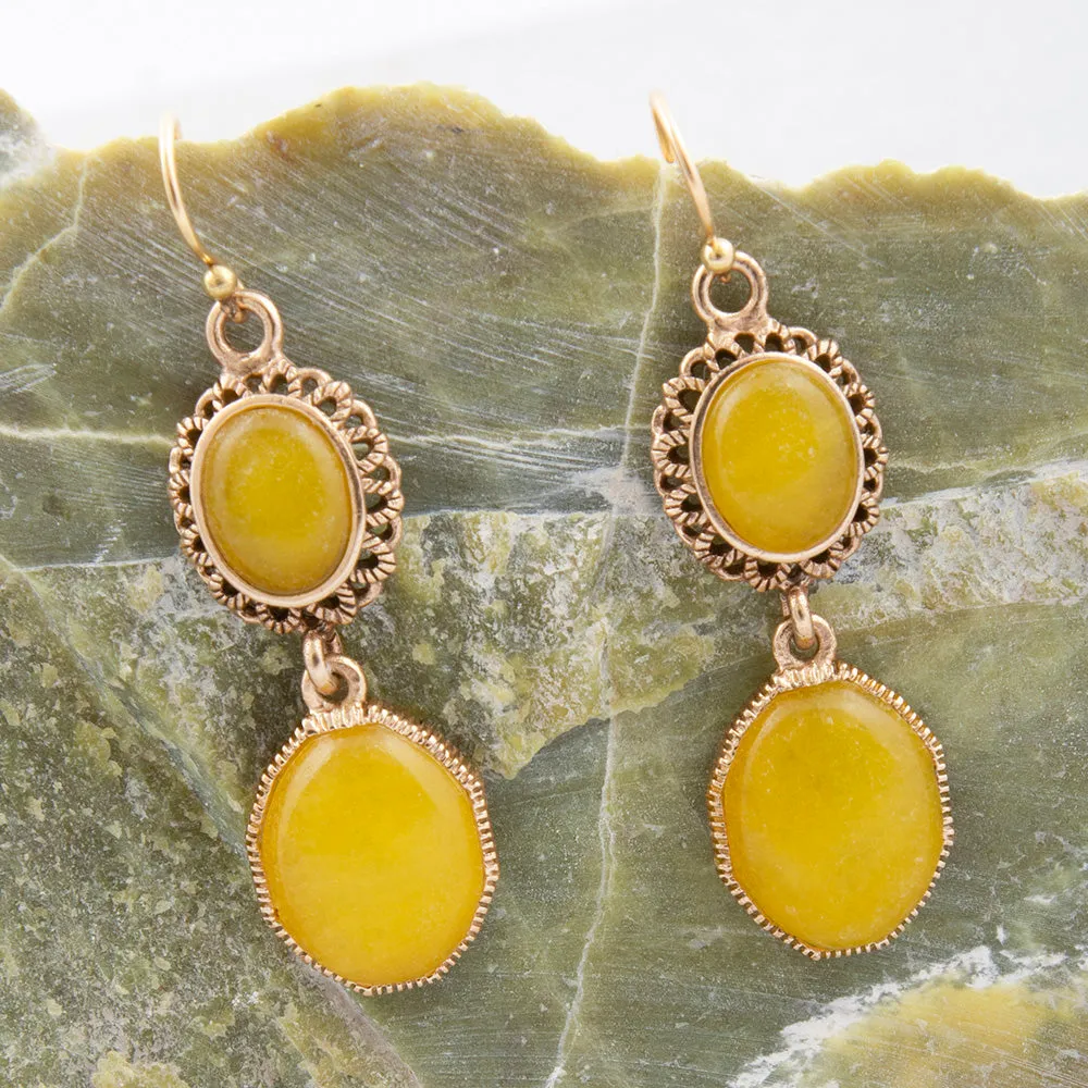 Sunny Yellow Quartz Golden Drop Earrings sold by Barse product image thumbnail 3